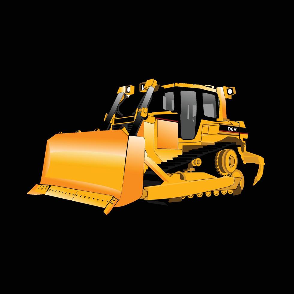 Detailed illustration of heavy mining machine and construction equipment. Vector illustration.