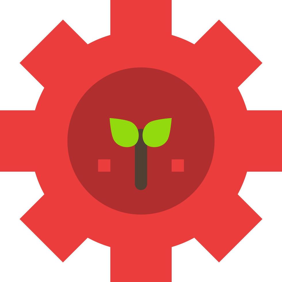 Environment Plant Gear Setting  Flat Color Icon Vector icon banner Template