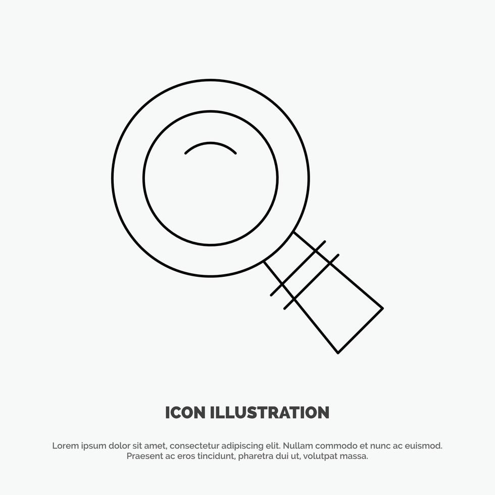 Glass Look Magnifying Search Line Icon Vector