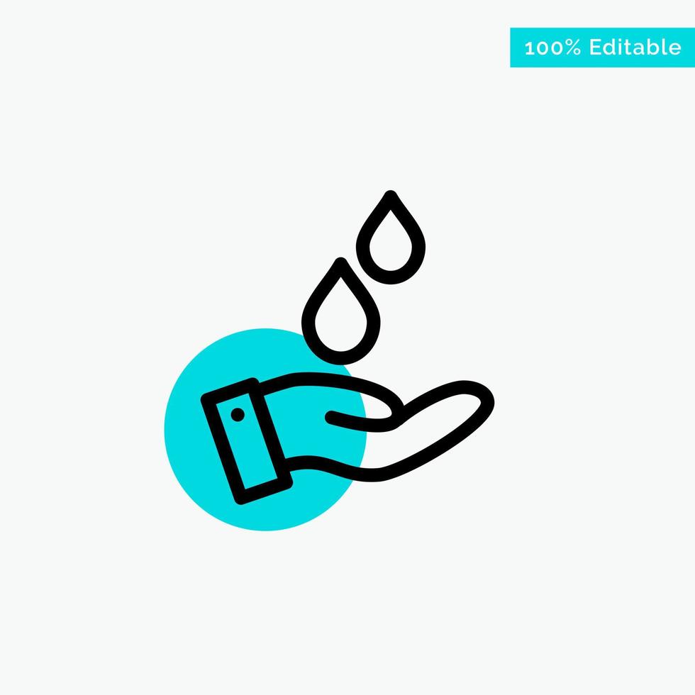 Purified Water Energy Power turquoise highlight circle point Vector icon