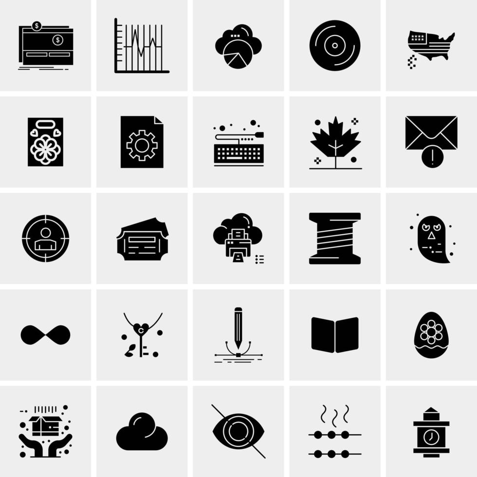 25 iconos de negocios universales vector ilustración de icono creativo para usar en proyectos relacionados con la web y dispositivos móviles