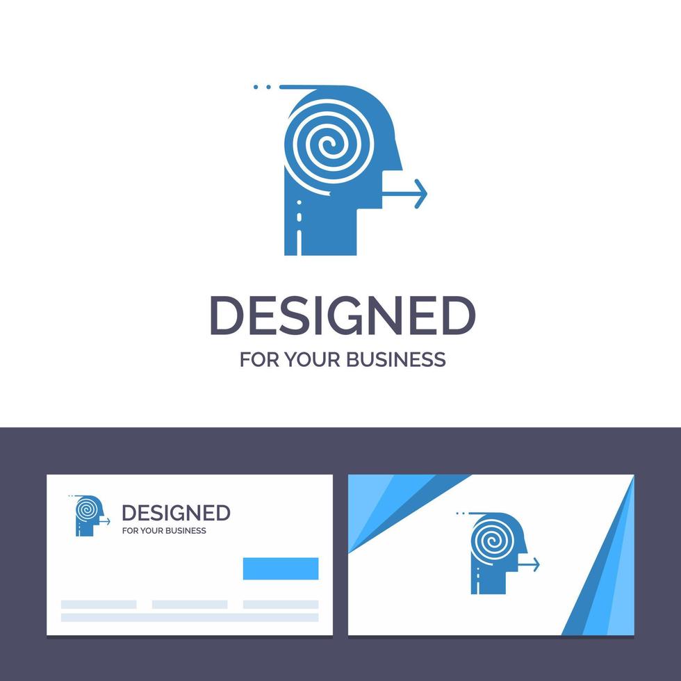 tarjeta de visita creativa y plantilla de logotipo soluciones de enfoque esfuerzo empresarial enfoque enfoque ilustración vectorial vector