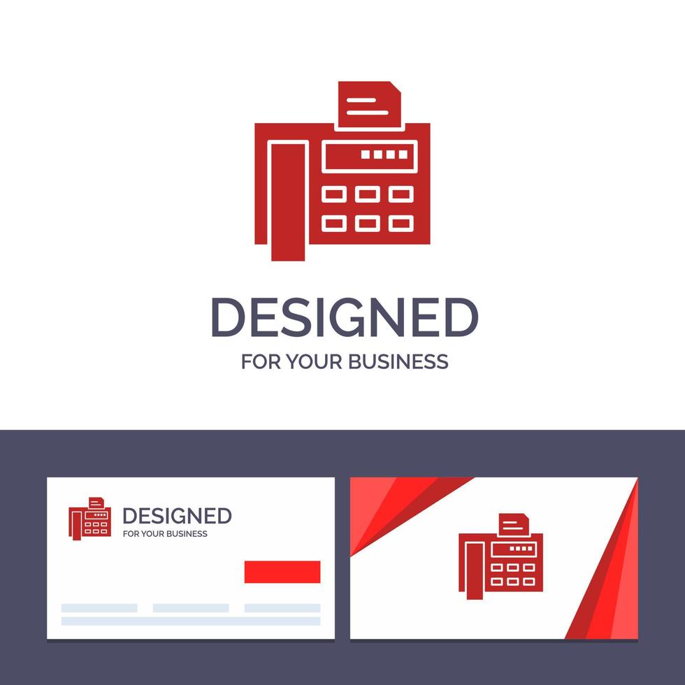 tarjeta de visita creativa y plantilla de logotipo fax teléfono máquina de escribir máquina de fax ilustración vectorial vector