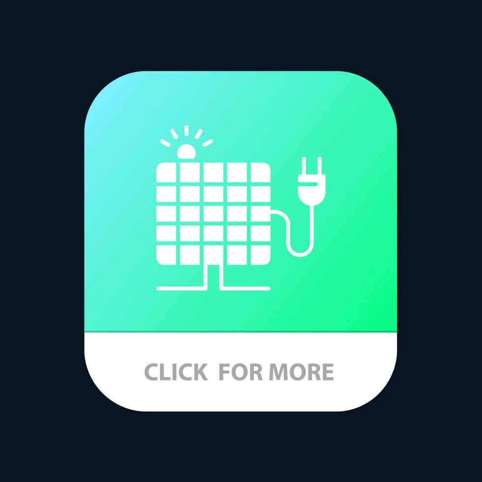 Energy Solar Sun Plug Mobile App Button Android and IOS Glyph Version vector