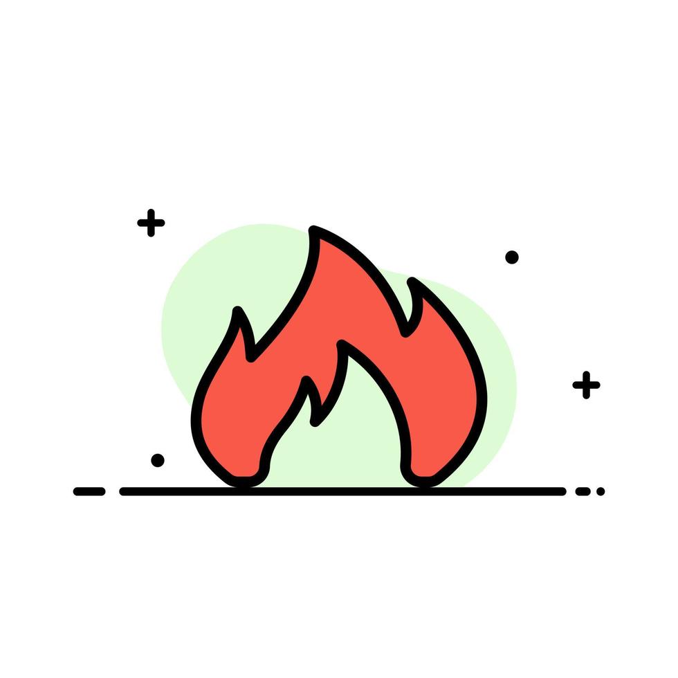 Fire Heating Fireplace Spark  Business Flat Line Filled Icon Vector Banner Template