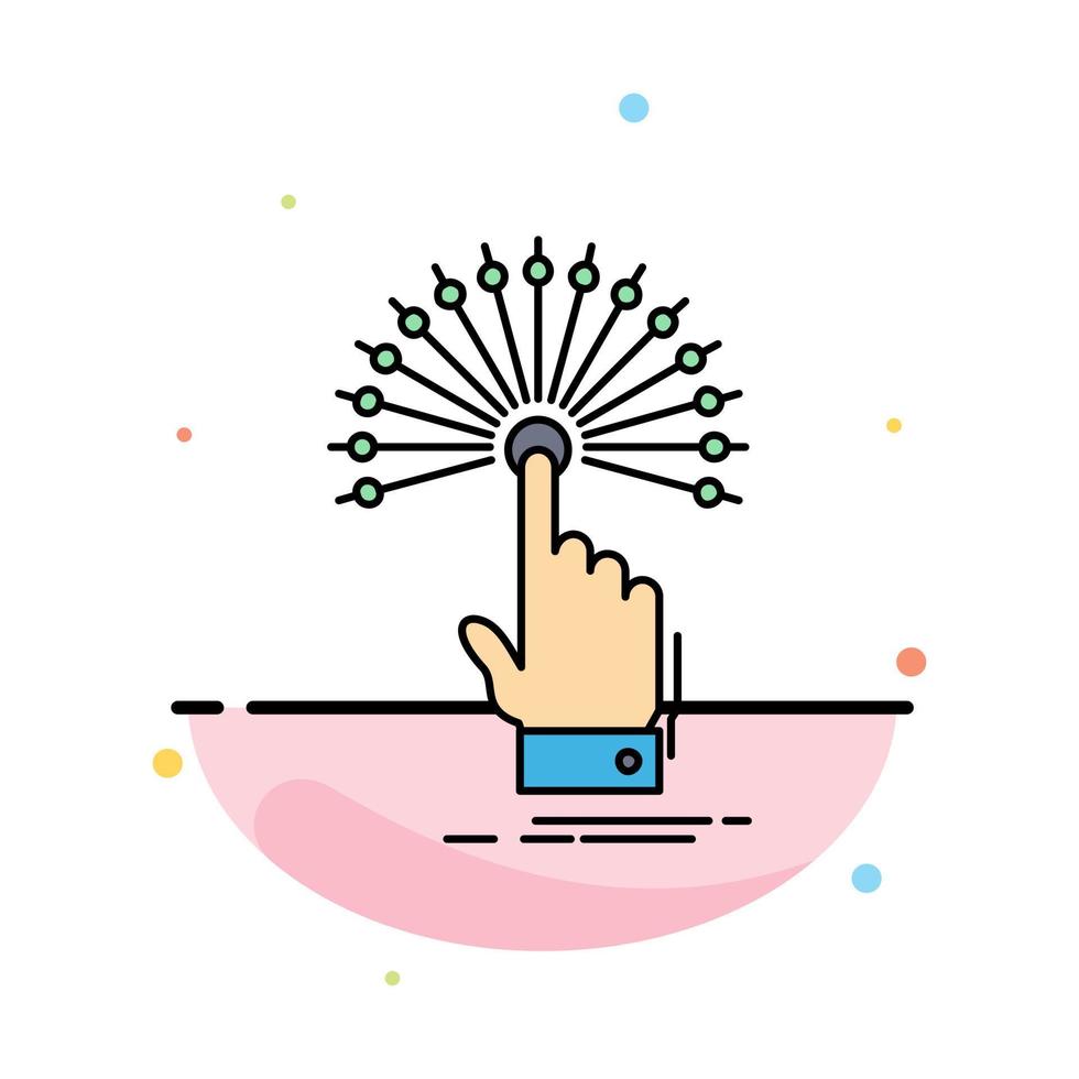 reach Touch destination digital analytic Flat Color Icon Vector