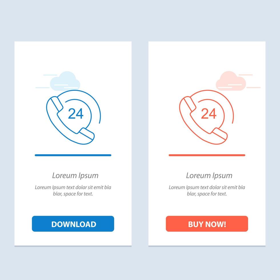 Call Communication Phone Support  Blue and Red Download and Buy Now web Widget Card Template vector