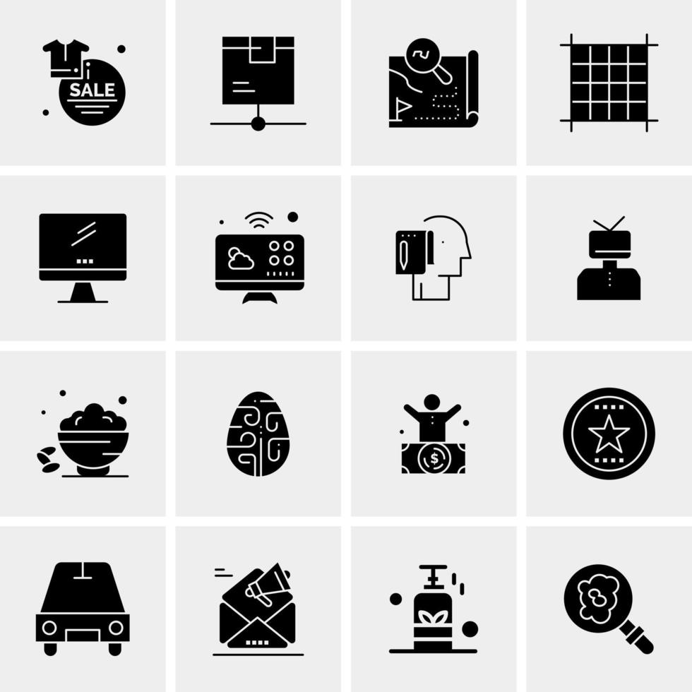 16 iconos de negocios universales vector ilustración de icono creativo para usar en proyectos relacionados con la web y dispositivos móviles