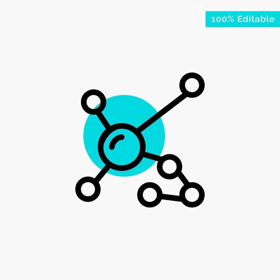 Atom Biochemistry Biology Dna Genetic turquoise highlight circle point Vector icon