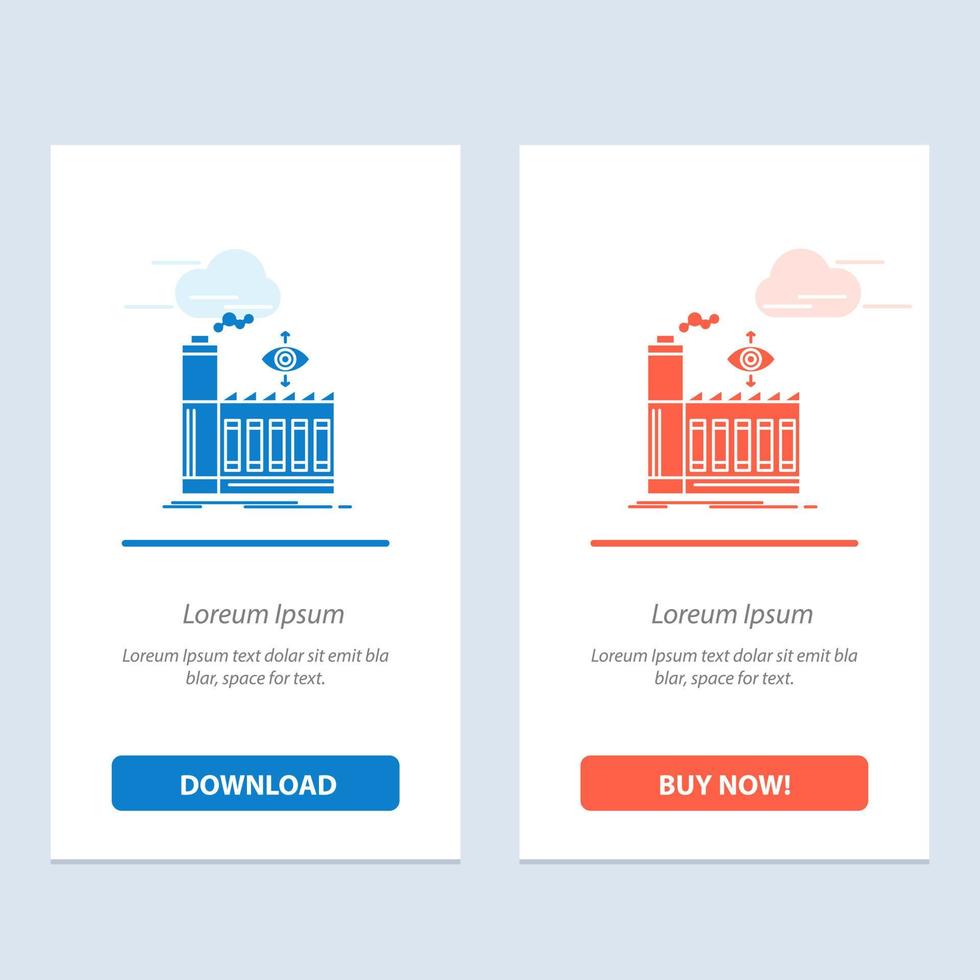 Mill Factory Business Smoke  Blue and Red Download and Buy Now web Widget Card Template vector