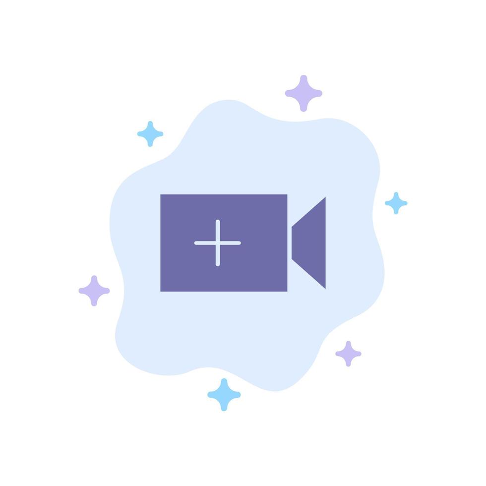 Video Camera Ui Blue Icon on Abstract Cloud Background vector