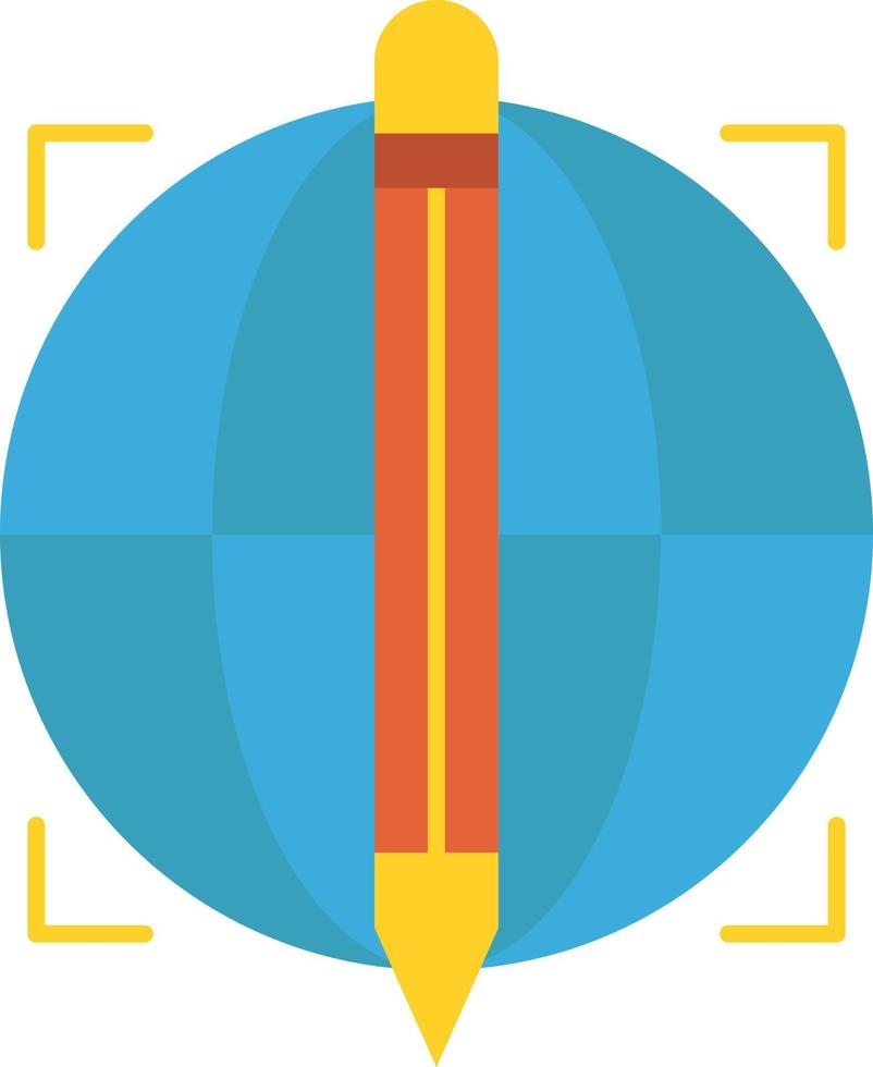 Focus Target Globe Success  Flat Color Icon Vector icon banner Template
