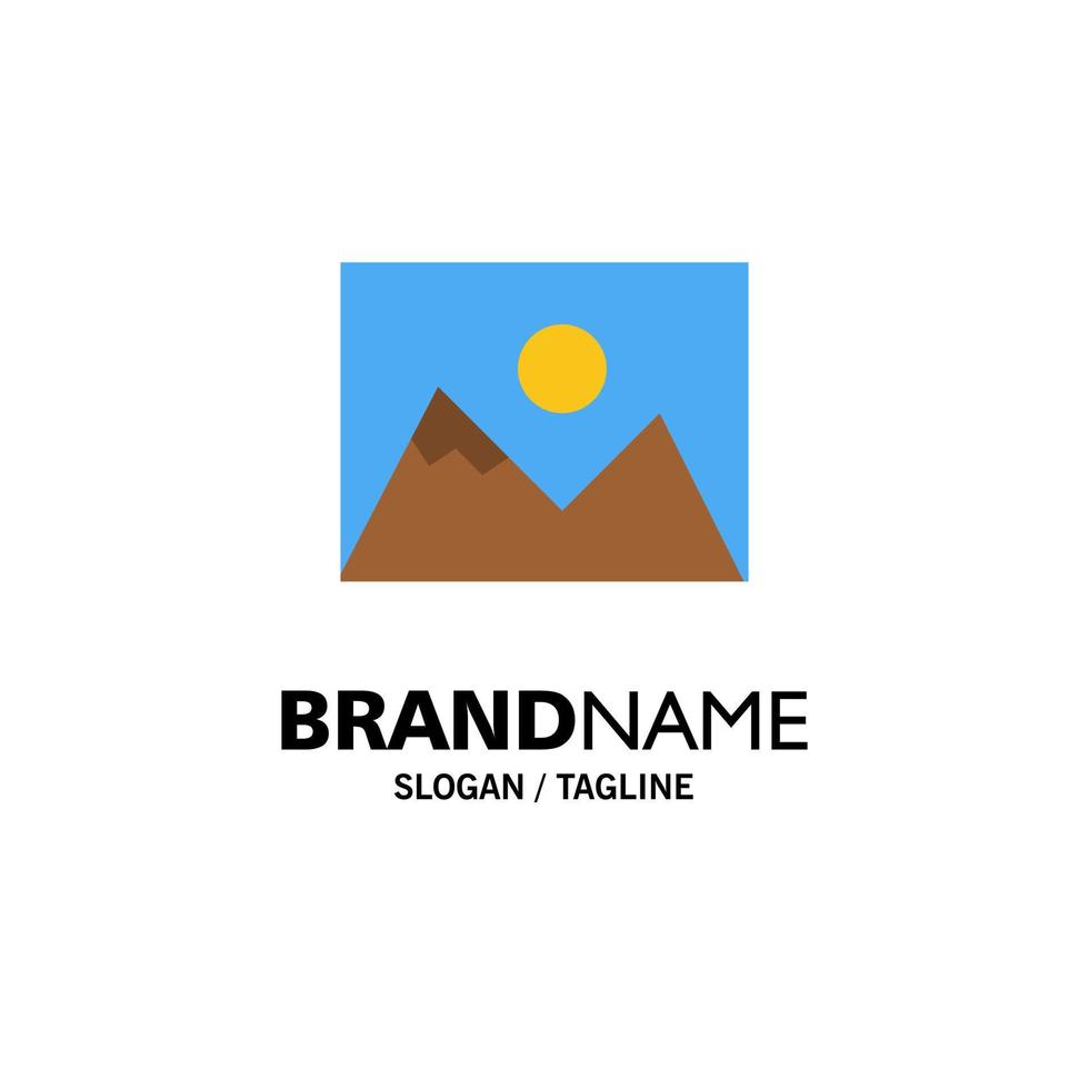 Landscape Photo Photographer Photography Business Logo Template Flat Color vector