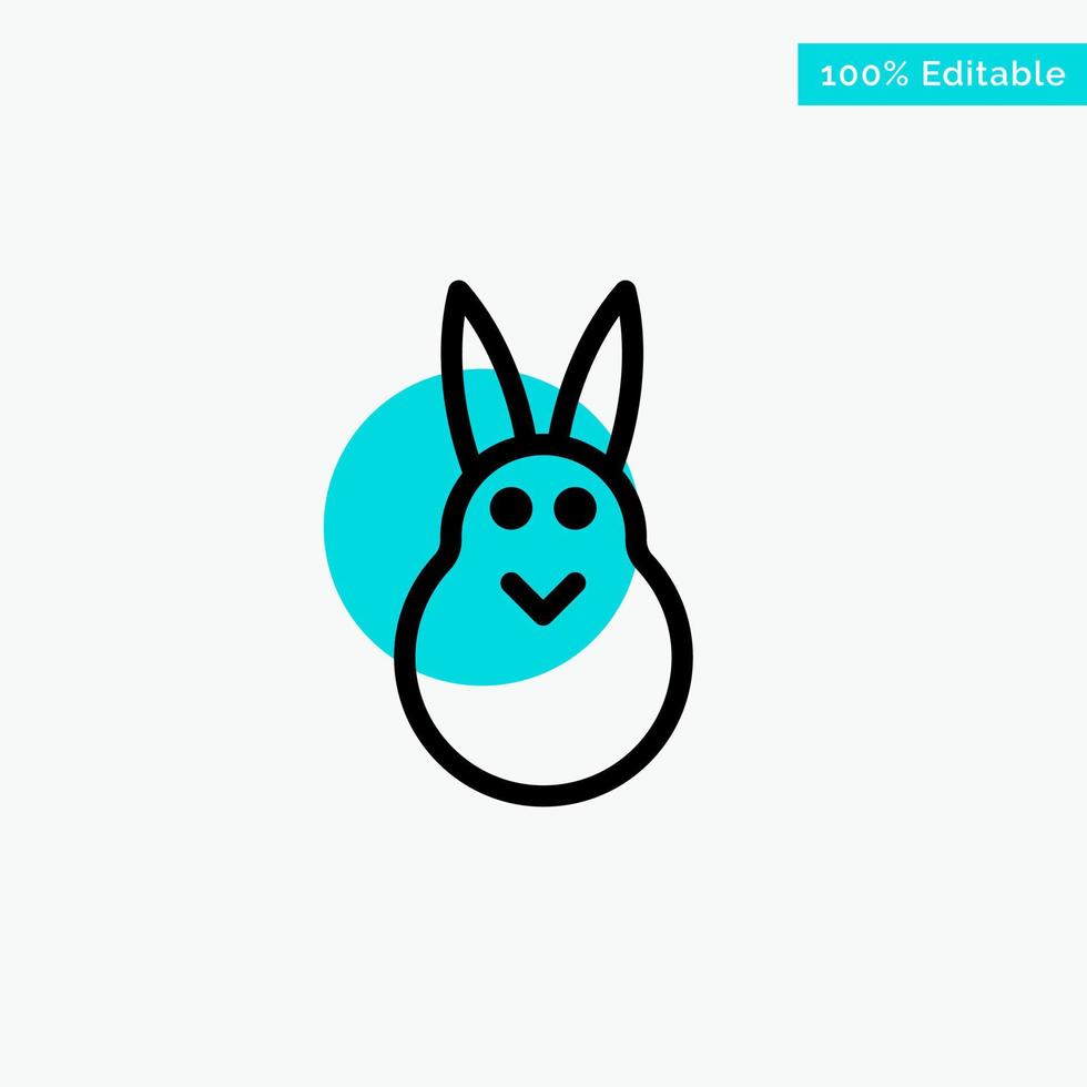 Bunny Easter Easter Bunny Rabbit turquoise highlight circle point Vector icon