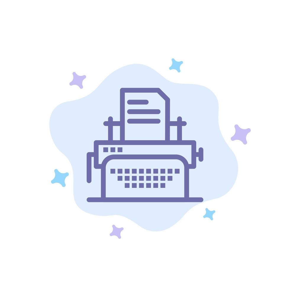 impresora fax máquina de impresión icono azul sobre fondo de nube abstracta vector