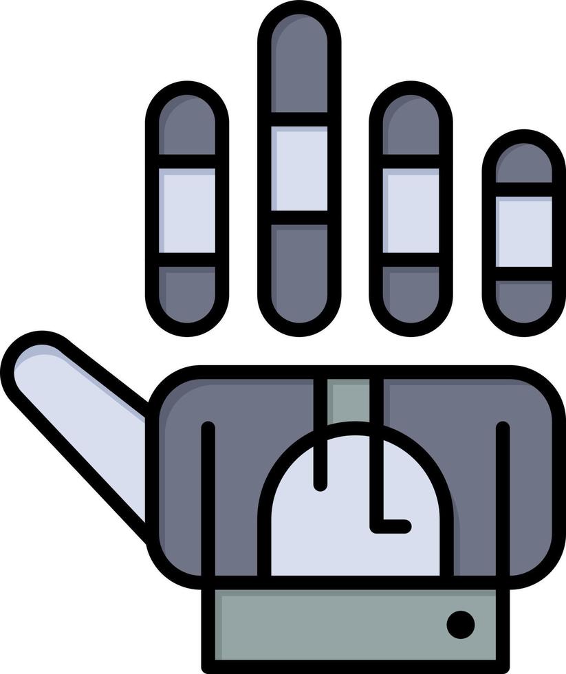 plantilla de banner de icono de vector de icono de color plano de tecnología de mano de guante de seguimiento