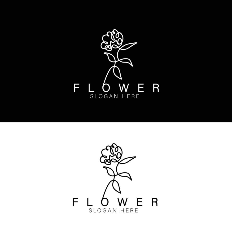 Abstract Rose Flower Logo Design vector