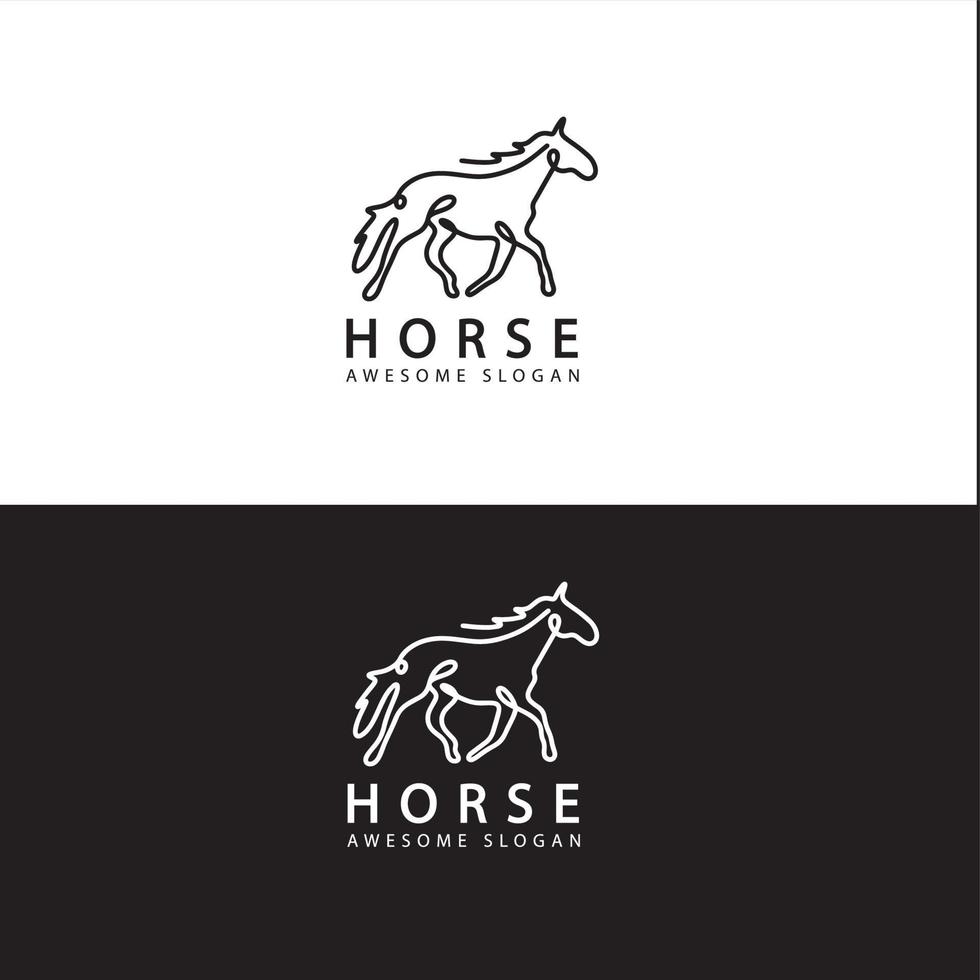 Horse Logo That Very Modern Simple Stock Vector