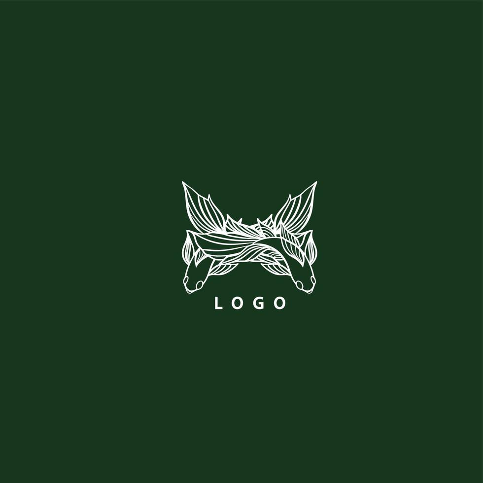 Fish koi logo vector