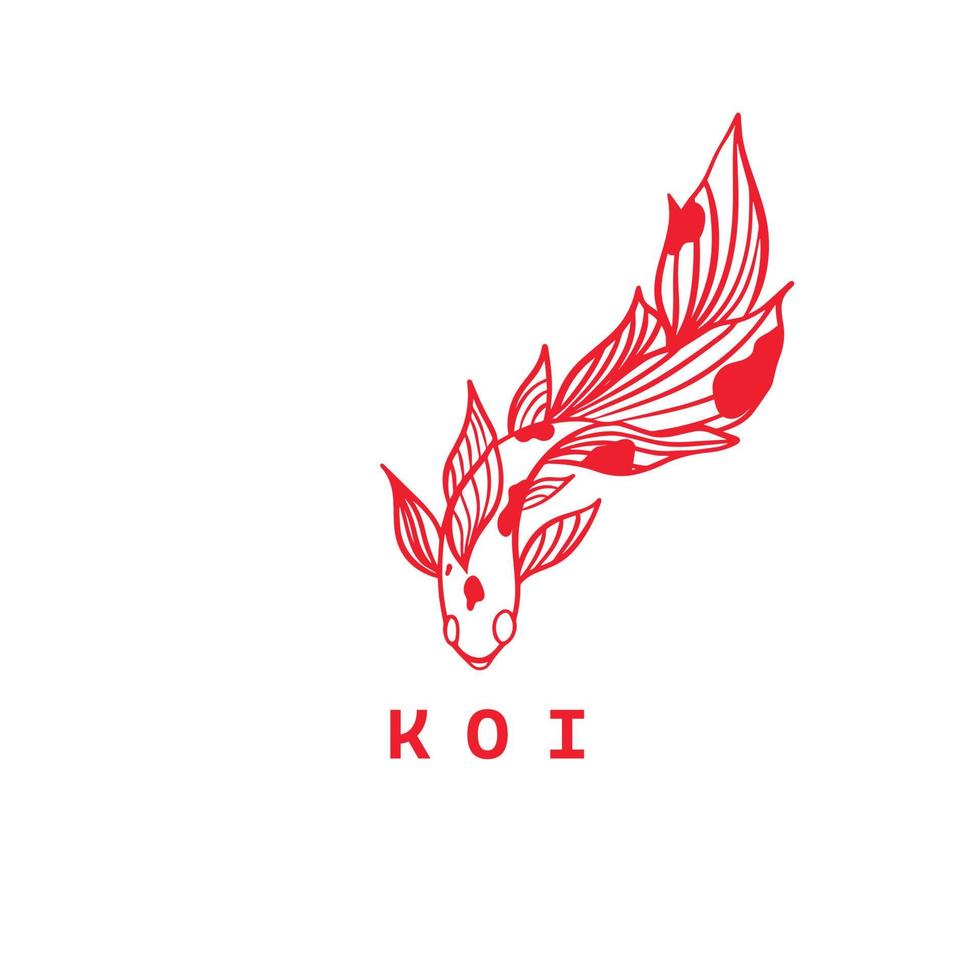 Fish koi logo vector