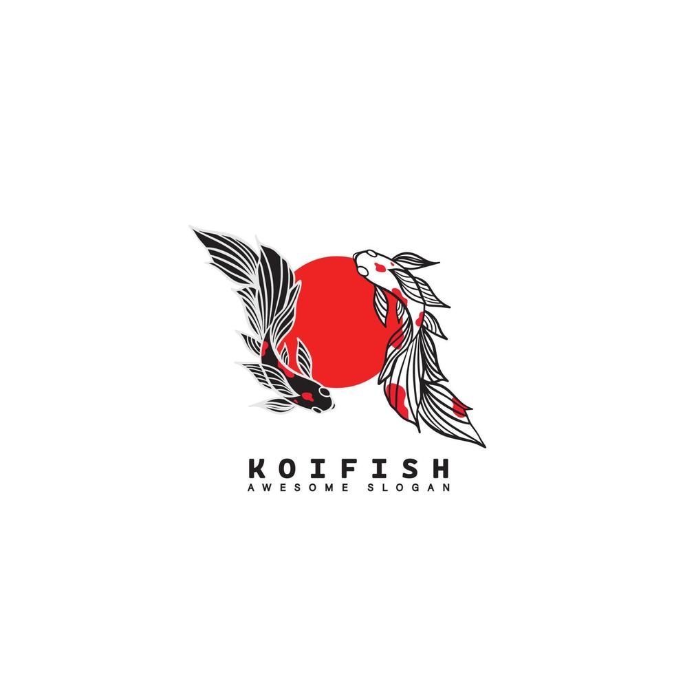 Fish koi logo vector