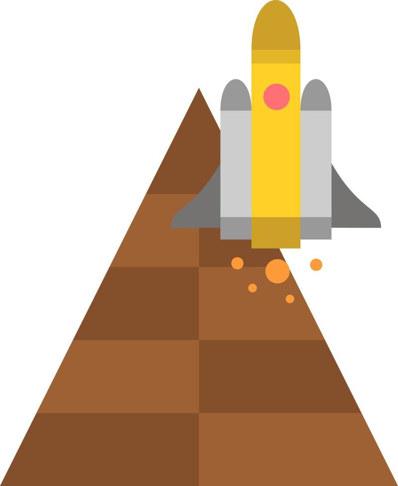 Space Station Aircraft Spacecraft Launch  Flat Color Icon Vector icon banner Template