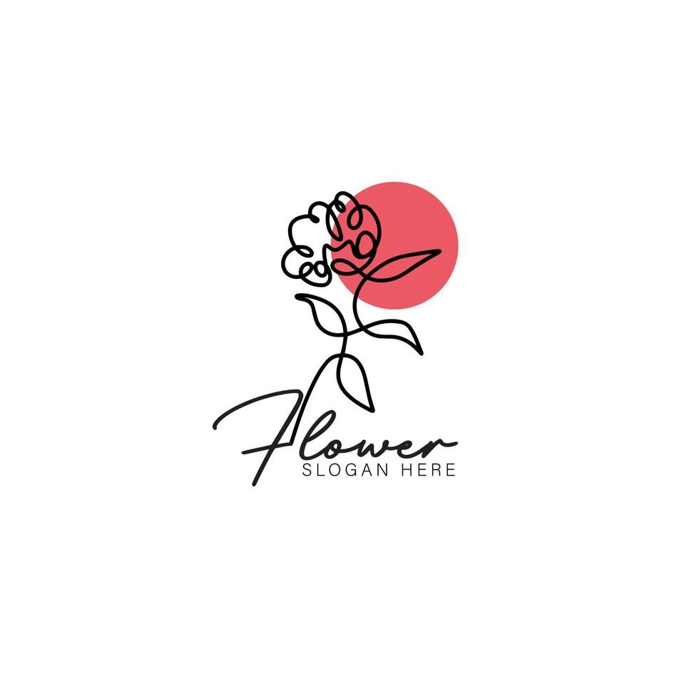 Abstract Rose Flower Logo Design vector