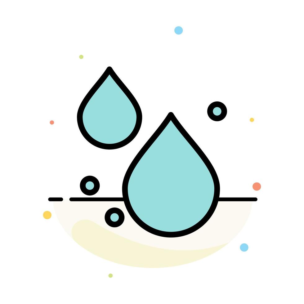 Water Drop Spring Abstract Flat Color Icon Template vector