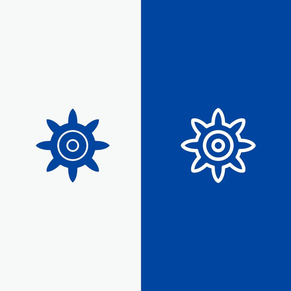 Setting Gear Line and Glyph Solid icon Blue banner Line and Glyph Solid icon Blue banner vector