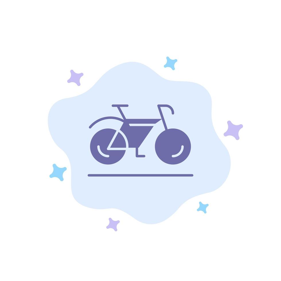 movimiento de bicicletas caminar deporte icono azul sobre fondo de nube abstracta vector