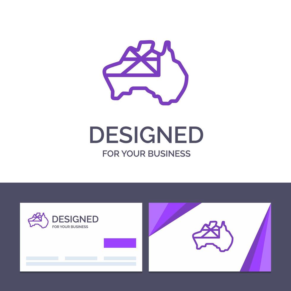 Creative Business Card and Logo template Australia Map Country Flag Vector Illustration