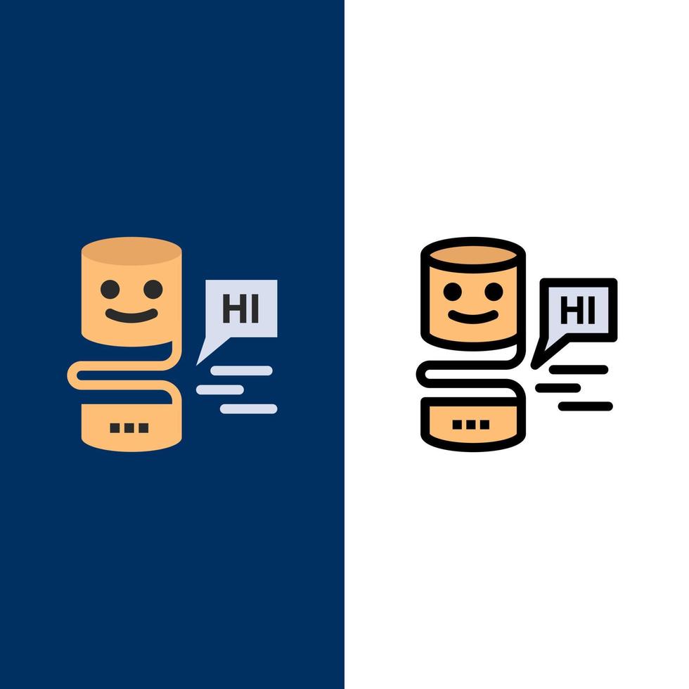 Conversational Interfaces Conversational Interface Big Think  Icons Flat and Line Filled Icon Set Vector Blue Background
