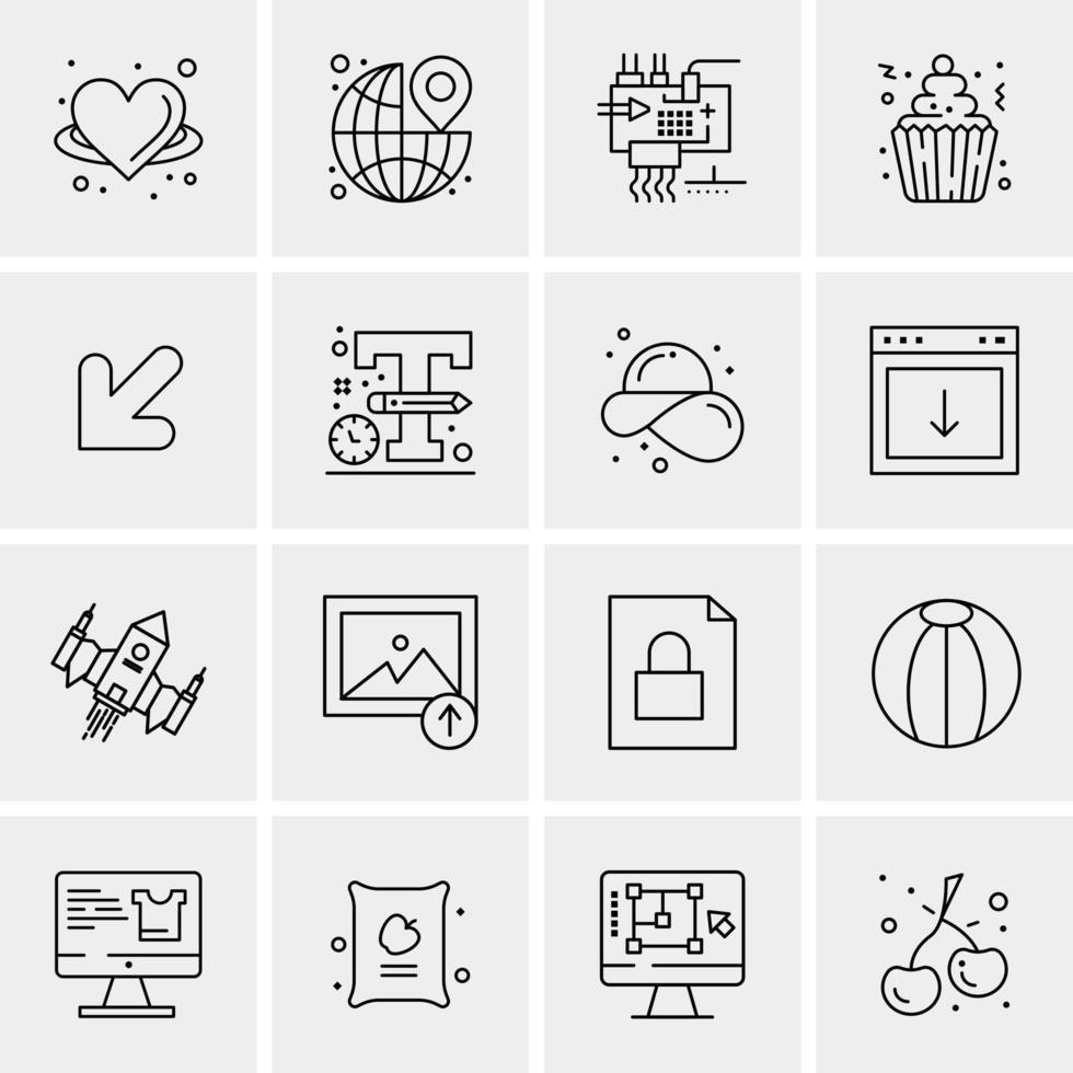 16 Universal Business Icons Vector Creative Icon Illustration to use in web and Mobile Related project