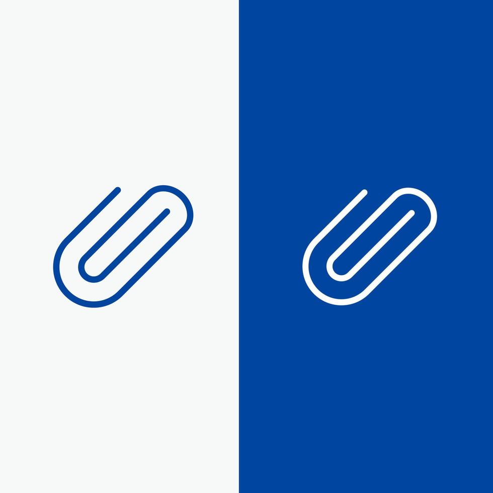Attachment Attach Clip Add Line and Glyph Solid icon Blue banner Line and Glyph Solid icon Blue banner vector
