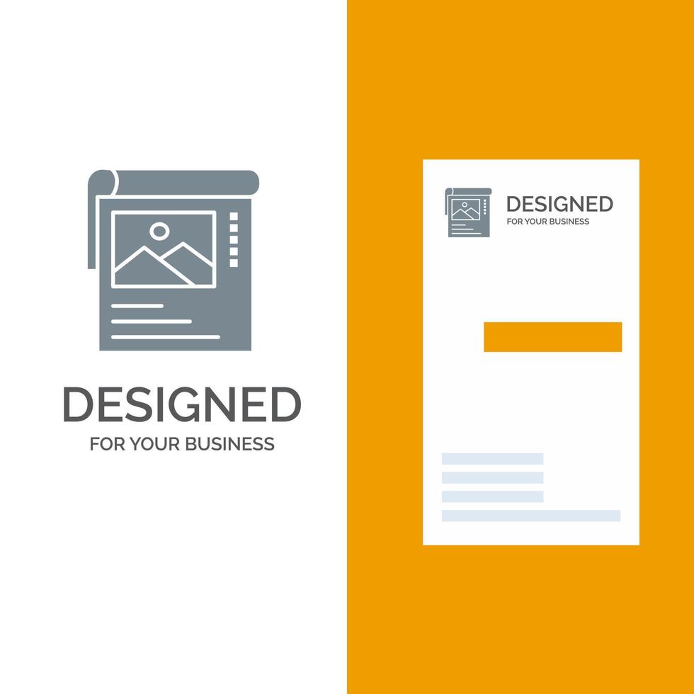 Wallpaper Poster Brochure Grey Logo Design and Business Card Template vector