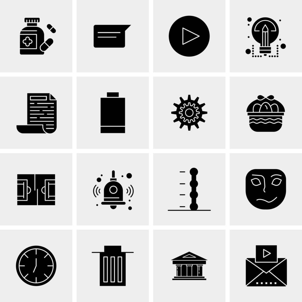 16 iconos de negocios universales vector ilustración de icono creativo para usar en proyectos relacionados con la web y dispositivos móviles