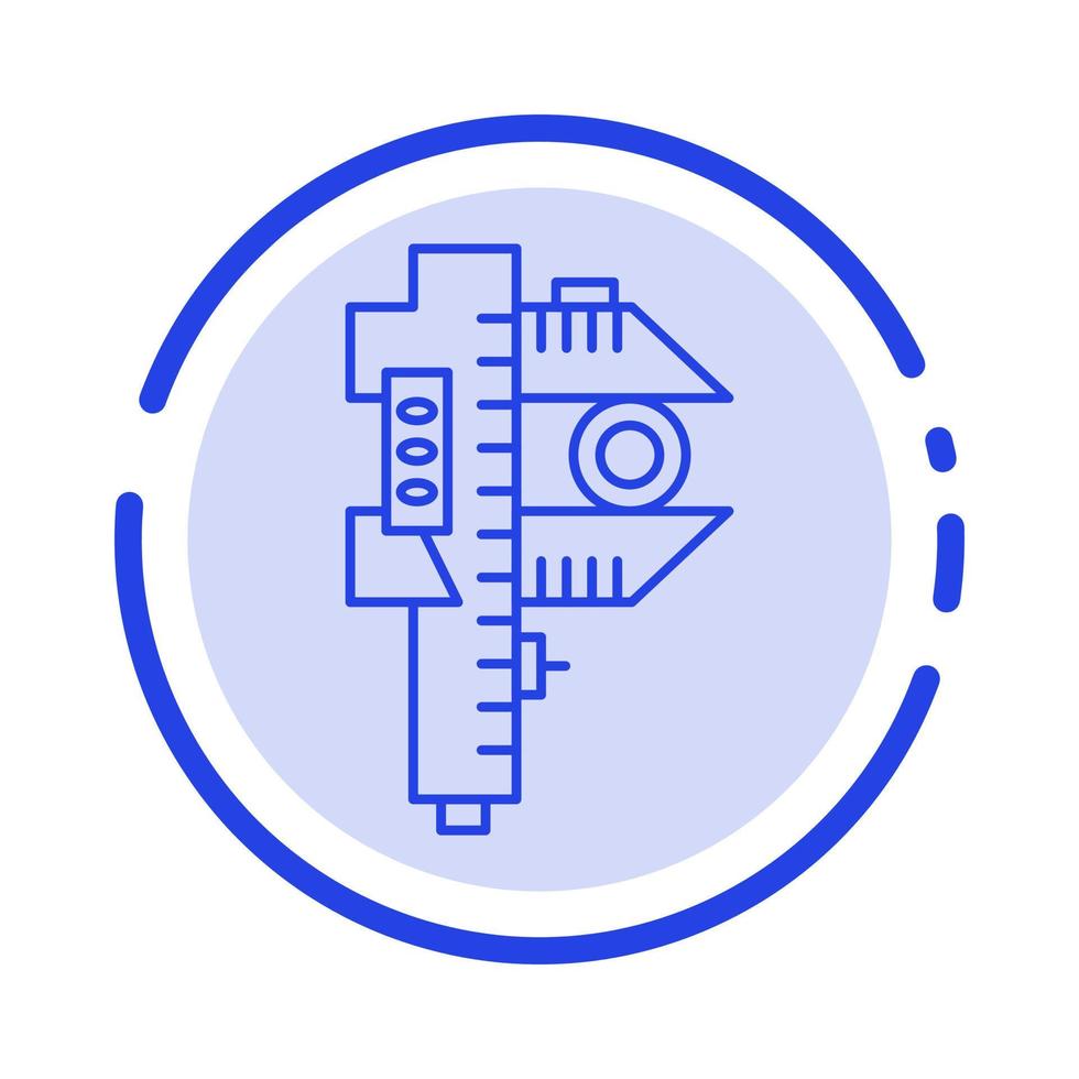 Measuring Accuracy Measure Small Tiny Blue Dotted Line Line Icon vector