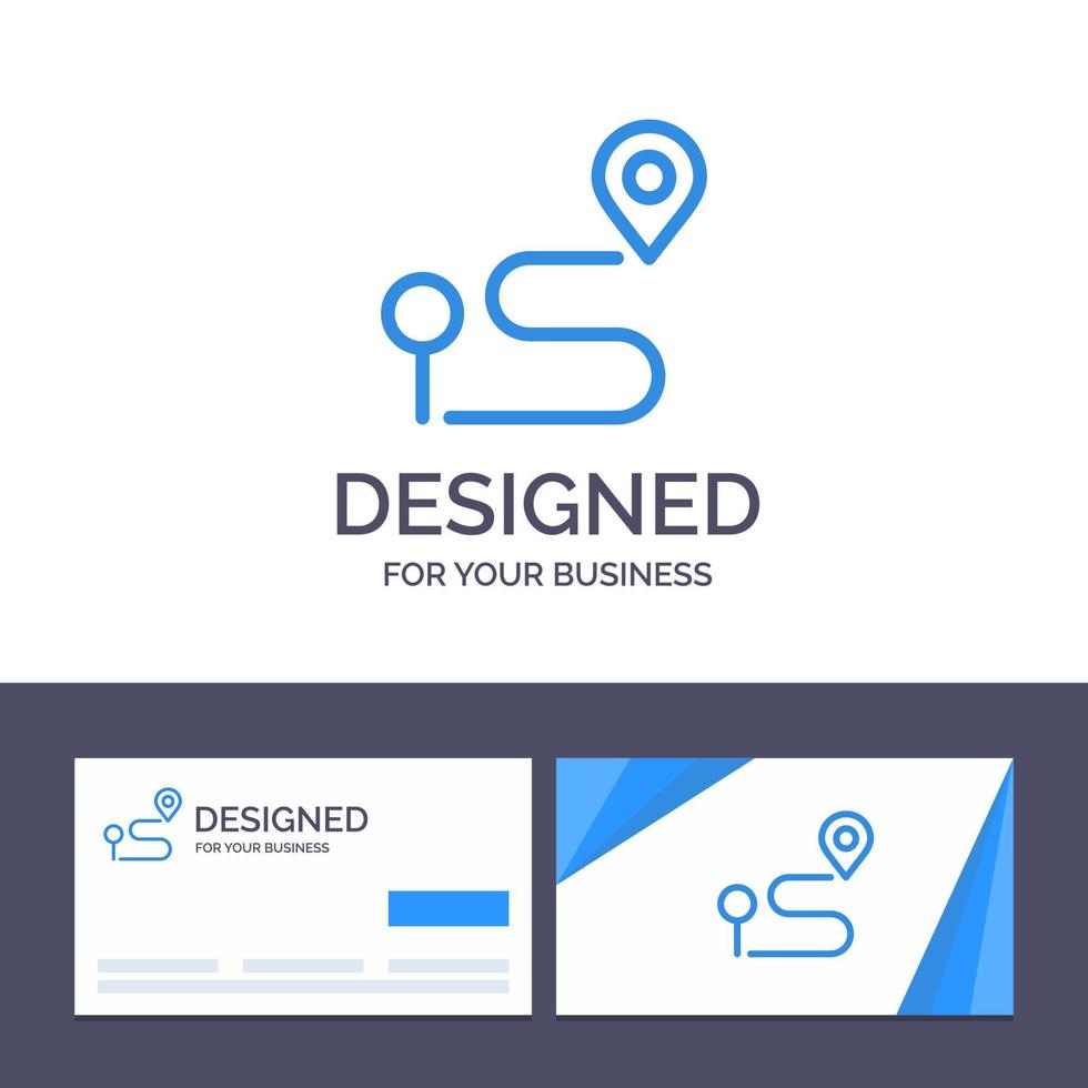 Creative Business Card and Logo template Location Map Navigation Pin Vector Illustration