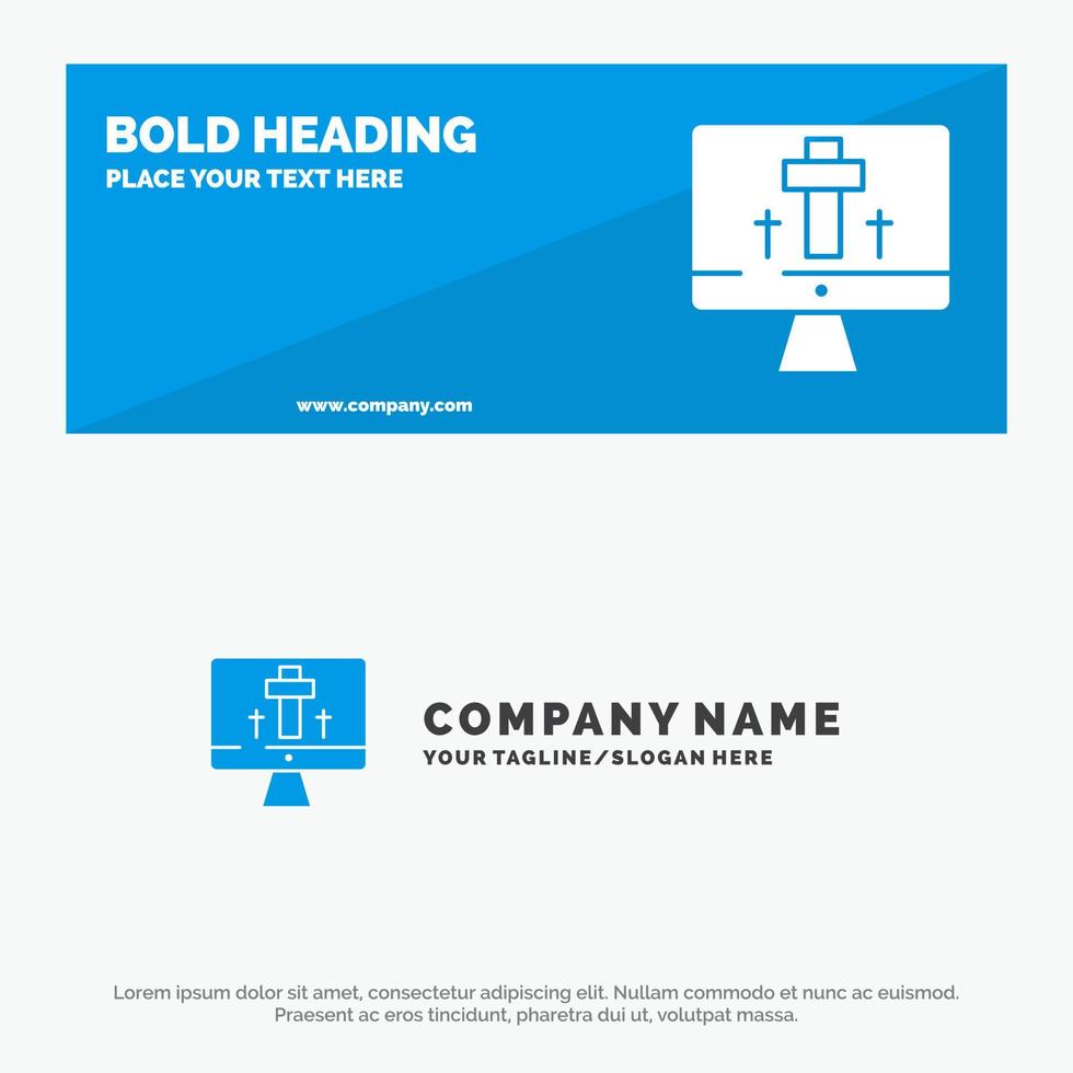 Monitor Screen Easter Egg SOlid Icon Website Banner and Business Logo Template vector