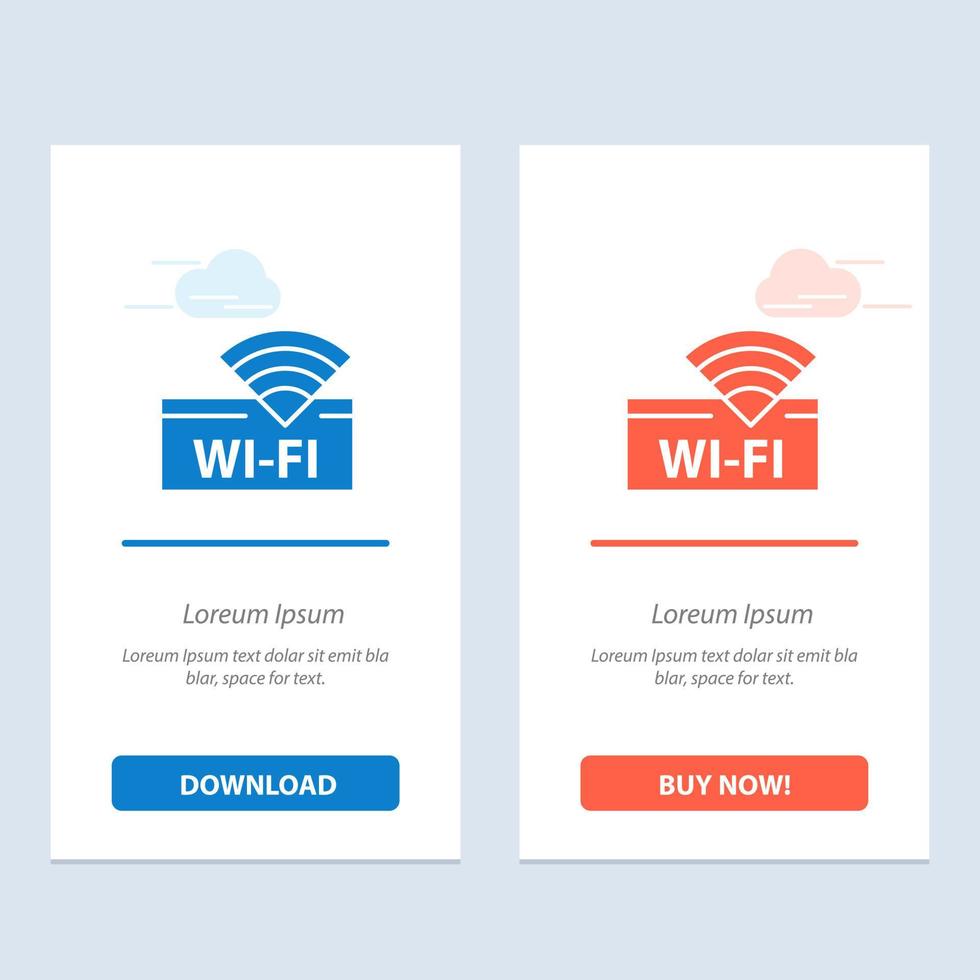 Hotel Wifi Service Device  Blue and Red Download and Buy Now web Widget Card Template vector