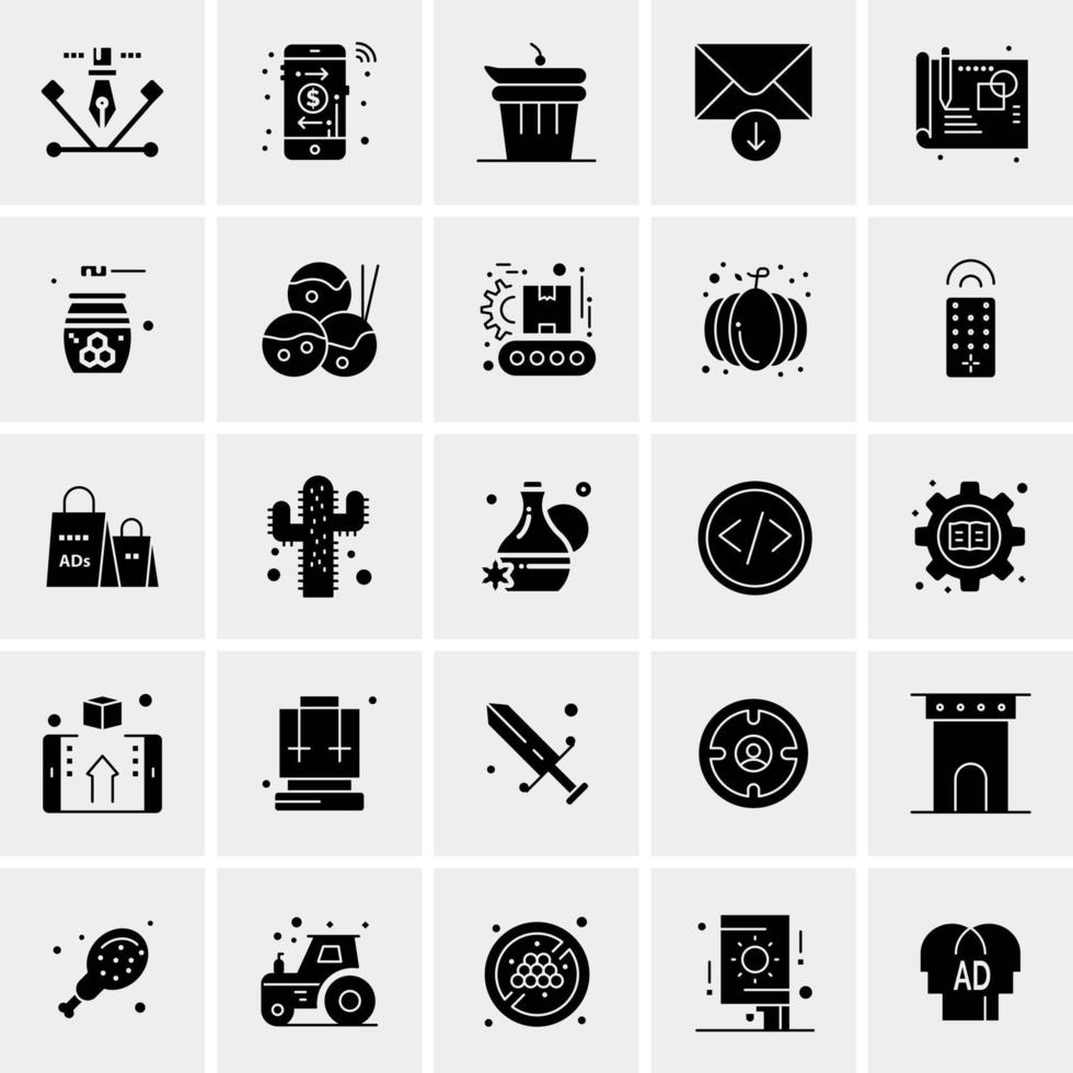 25 iconos de negocios universales vector ilustración de icono creativo para usar en proyectos relacionados con la web y dispositivos móviles