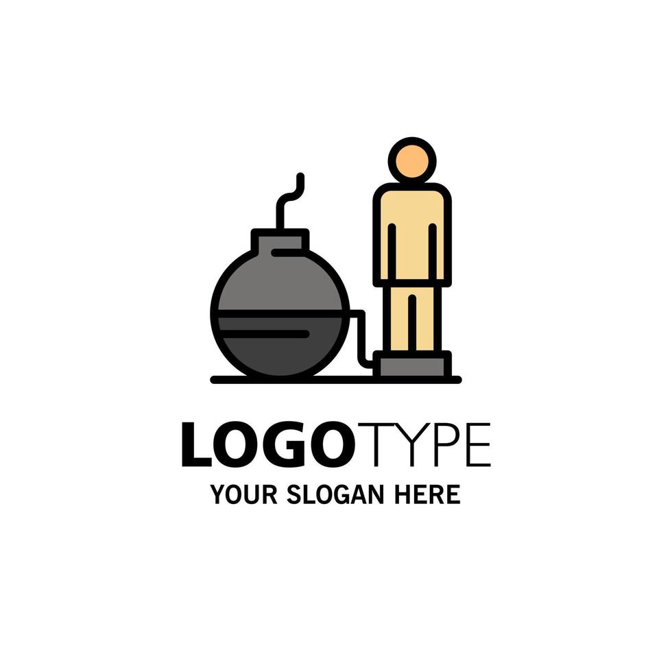 Business Debt Modern Problem Business Logo Template Flat Color vector