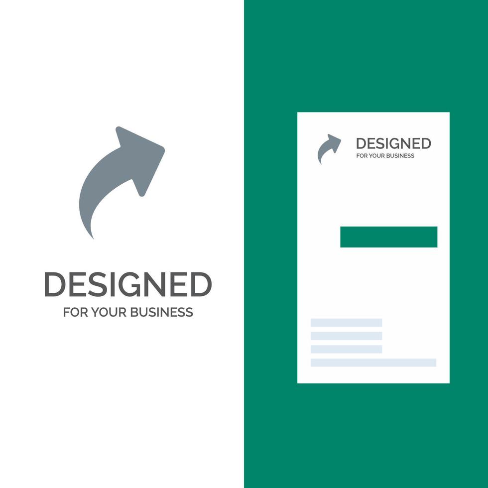 flecha arriba dirección diseño de logotipo gris derecho y plantilla de tarjeta de visita vector