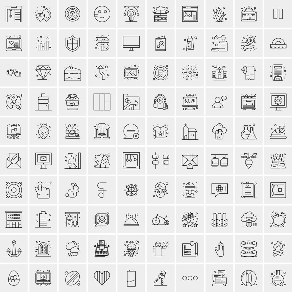 Set of 100 Creative Business Line Icons vector