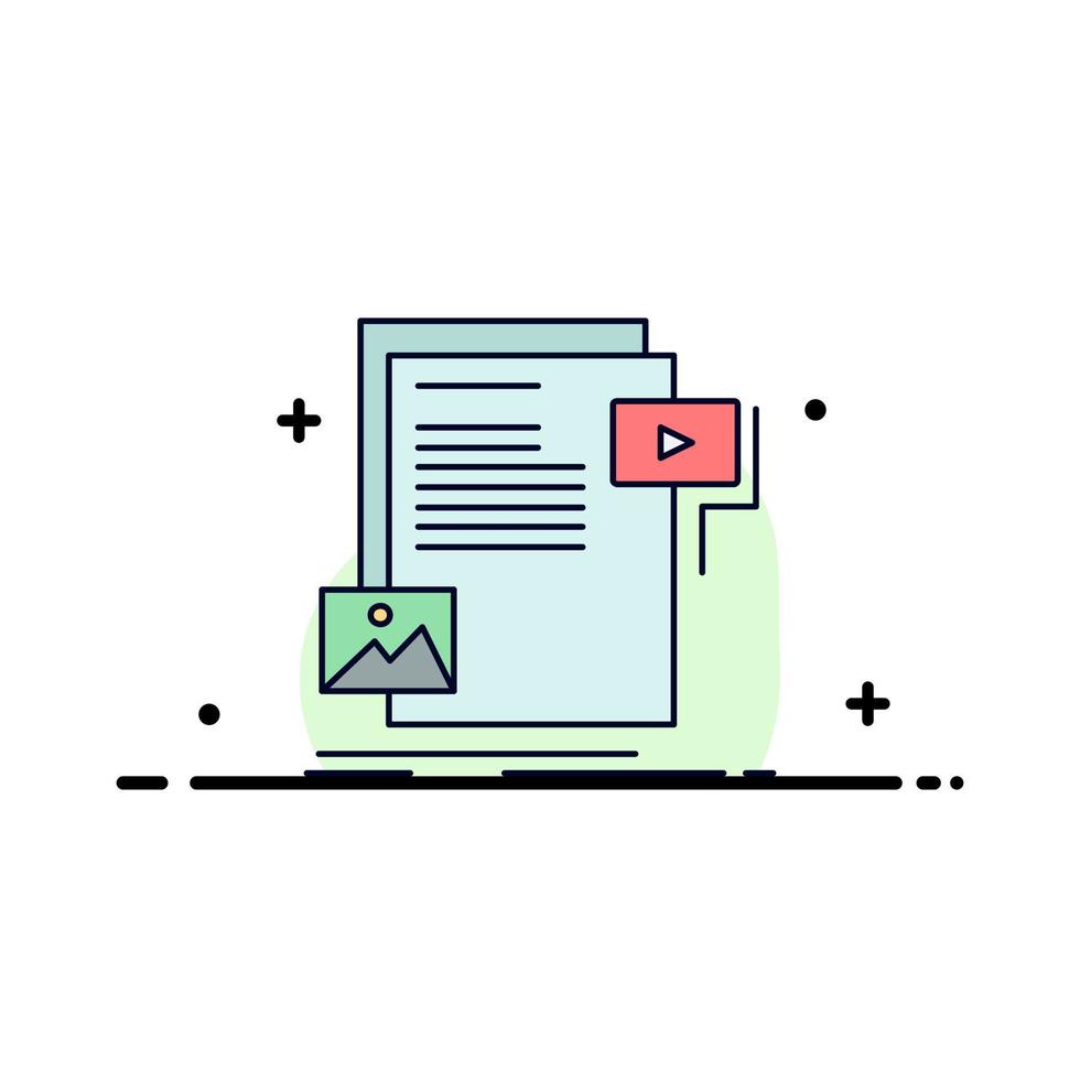 data document file media website Flat Color Icon Vector