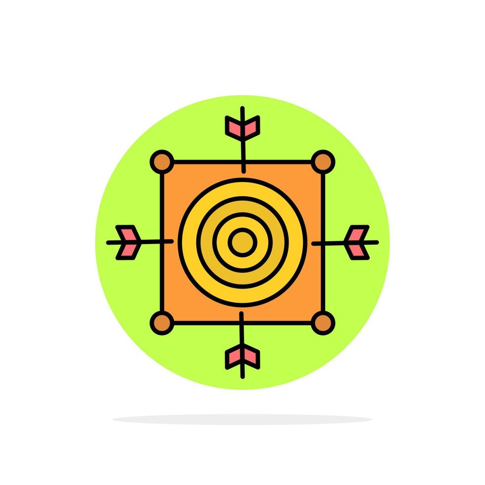 Focus Board Dart Arrow Target Abstract Circle Background Flat color Icon vector