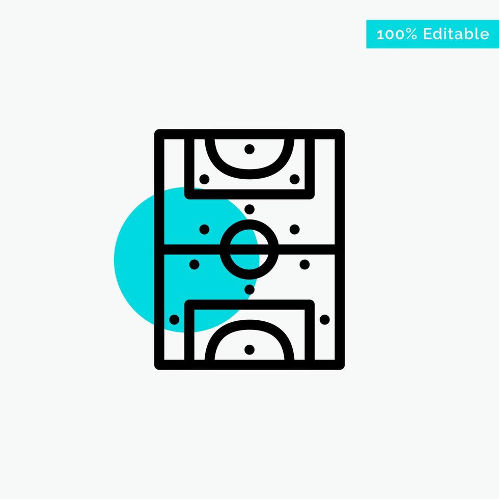 Entertainment Game Football Field turquoise highlight circle point Vector icon