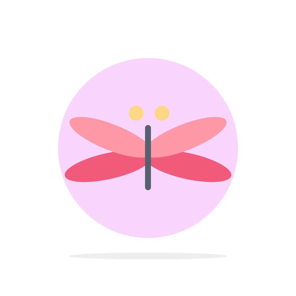 Dragon Dragonfly Dragons Fly Spring Abstract Circle Background Flat color Icon vector