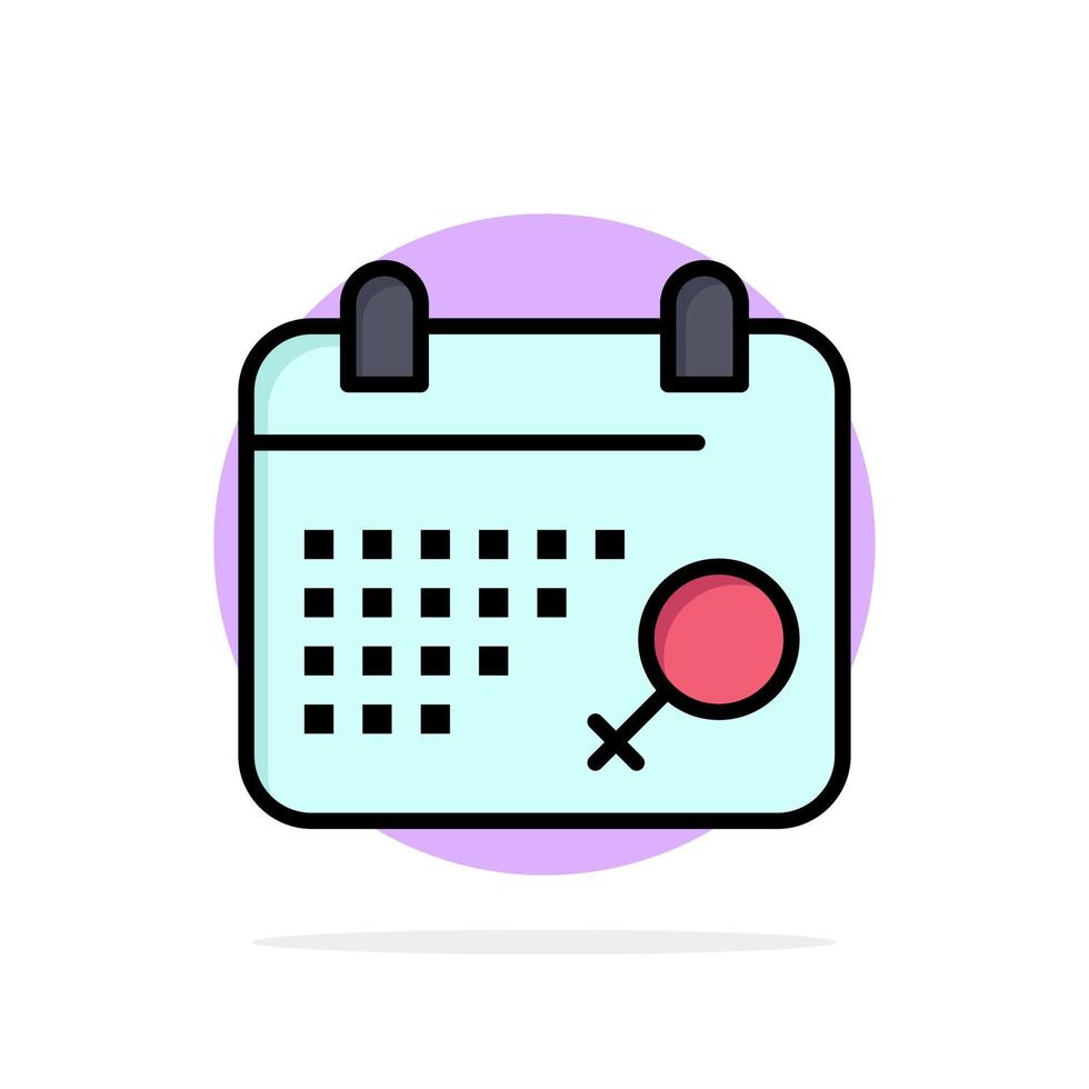Calendar Symbol Plan Abstract Circle Background Flat color Icon vector