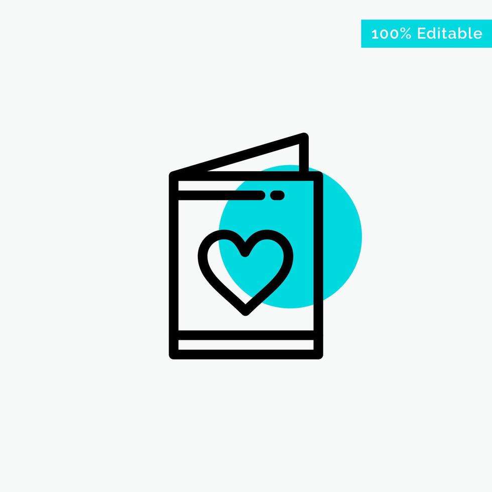 Card Love Wedding Heart turquoise highlight circle point Vector icon